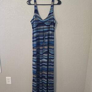 Blue Striped Maxi Dress
